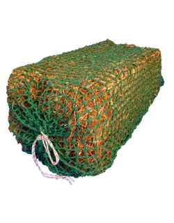 Small hole square bale hay net, black knotless mesh with 3cm holes